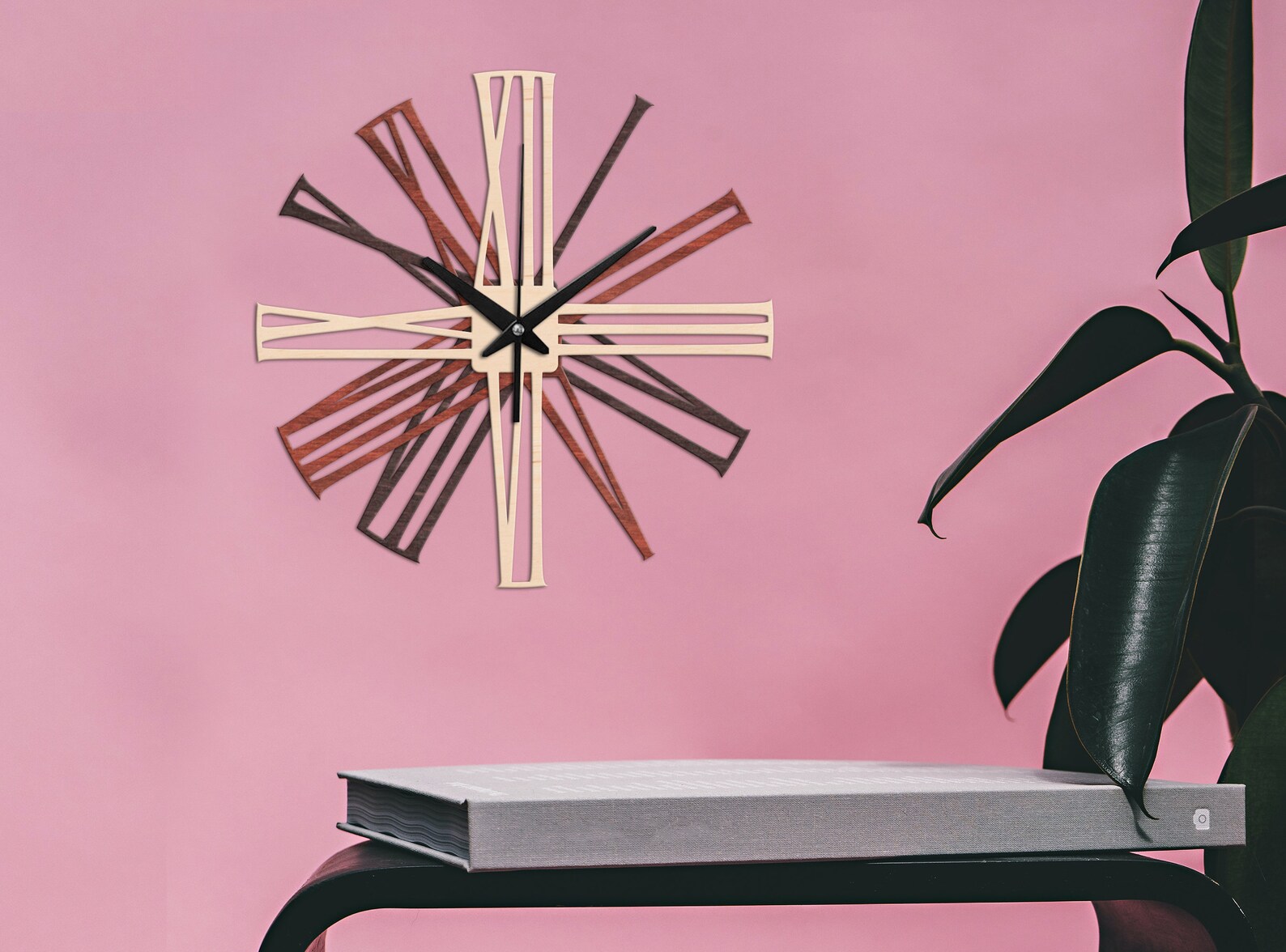 Wall Clock Roman Numeralswood Wall Clockwooden Wall Etsy