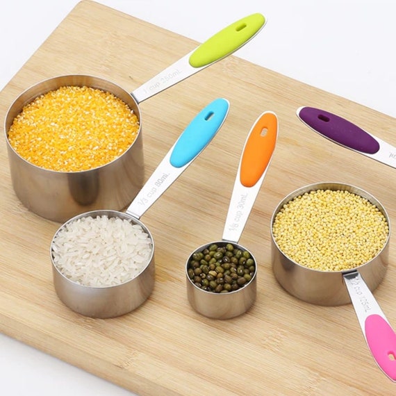 10Pcs/Set Measuring Cup Spoons Pure Color Combination Cute Measuring Tools  Spoons Kitchen Gadgets Measuring Cup Baking Tools PURPLE