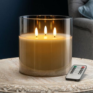 Flameless Triple Wick LED Candle - Remote Control