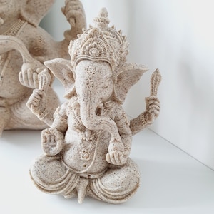 Lord Ganesh Sandstone Statue - Available in 3 sizes. Hindu God Idol, Traditional Ganesha statue