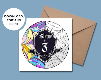 Wednesday Addams Birthday Card: Editable Gothic Printable (Instant Download)