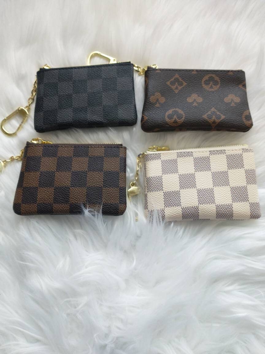 Coin wallet, Key pouch, Checkered Mini Coin wallet, Wallet key chain,…