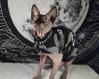 White Ferns- Sphynx Clothing, Cat, Dog - Pet Jumper, Clothes in light Fleece Stretch