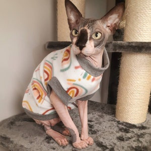 Desert Boho Rainbows. Sphynx Clothing, Cat, Dog - Pet Jumper in light Fleece