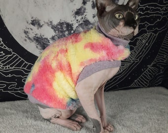 Cotton Candy- Super Soft Fluffy Fleece.  Sphynx Clothing, Cat, Dog - Pet Jumper in light Fleece