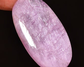 Natuurlijke roze kunziet cabochon genezende edelsteen ovale vorm / losse kunziet sieraden 45,60 kt 19 x 36 x 5 mm