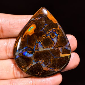 Natuurlijke Koroit Boulder Opaal Peer Cabochon Edelsteen Sieraden | Australische kei opaal ultrazeldzame losse edelsteen 121,95 cts 42 x 51 x 5 mm