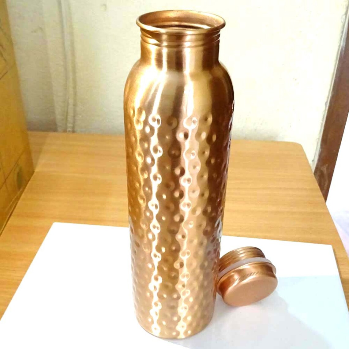 Handcrafted Pure Copper Bottle Indian Traditional Hammered Etsy
