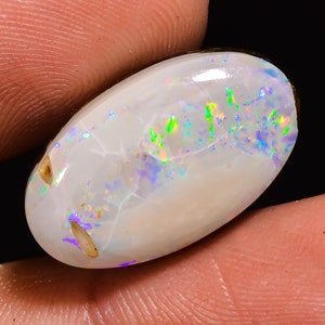 11,90 cts 100% natuurlijke boulder opaal edelsteen | Boulder Opal Ovaal Cabochon Australische Boulder Opaal voor sieraden maken cadeau ~ 11 x 20 x 6 mm ~
