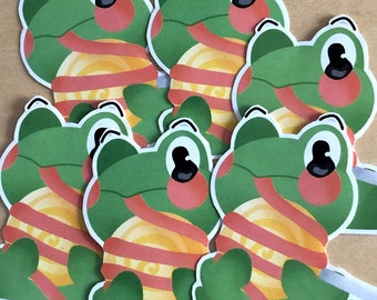 Sticker / sticker frog with lollipop - based on an original design - for decoration, scrapbooking, creative hobbies