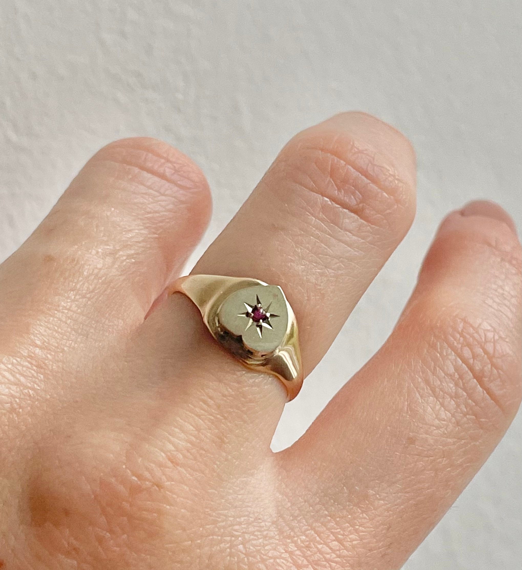 Antike Liebhaber Herz Umwandlung Ring in 9ct Gold | Etsy
