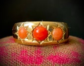 Victorian Heavy Coral Ring in 18 Carat Gold Circa 1860