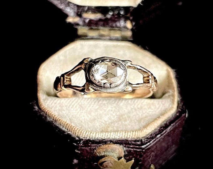 Georgian Rose Cut Diamond Pinky Ring in 15 Carat Gold, Circa 1830 - Etsy