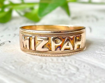 Antique Mizpah Ring Created In 9 Carat Rose Gold; Circa 1910