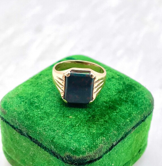 Amazing Vintage 60’s Bloodstone Heavy Pinky Signet