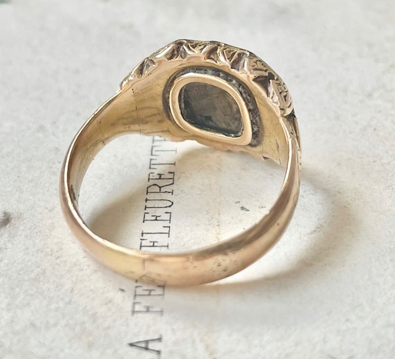 Victorian Sardonyx Mourning Intaglio Ring in 15 C… - image 9
