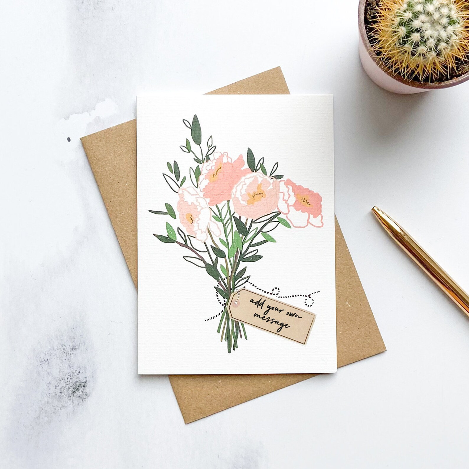 Personalised Greetings Card Add Your Own Message Bunch of Etsy