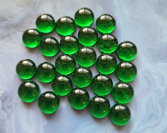 Pebbles / Nuggets Transparent Green Glass 1/2 inch (13mm) 25 per package