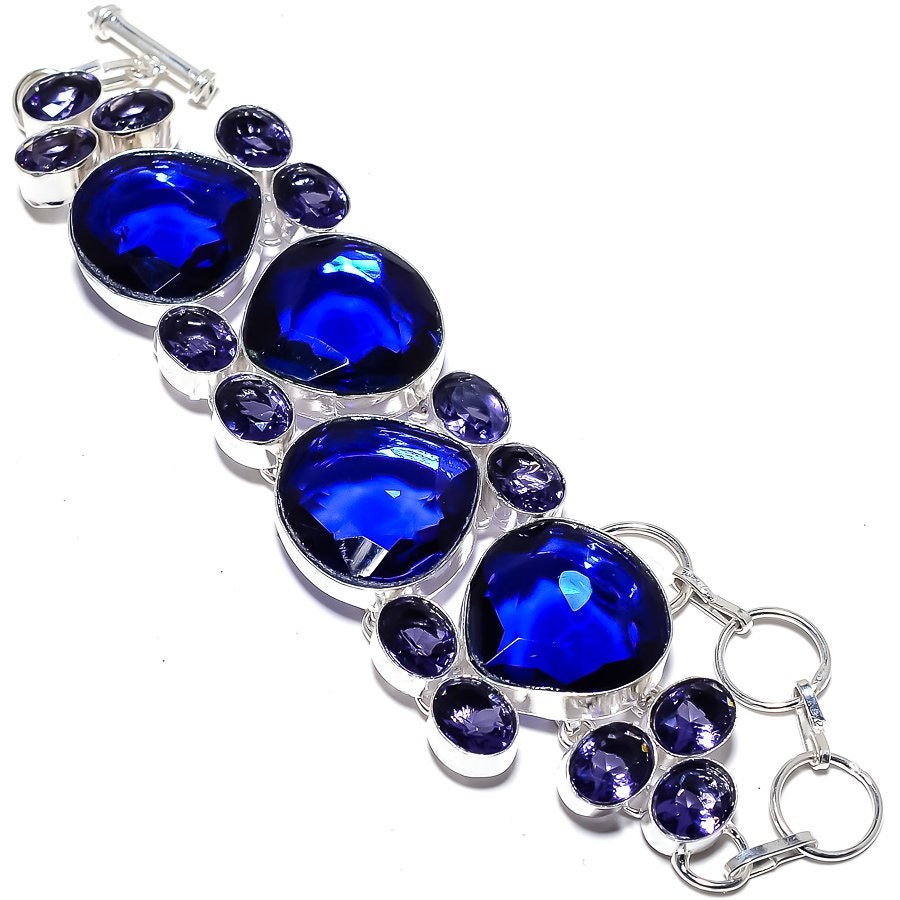 Free Shipping Blue Sapphire Amethyst Gemstone Silver Jewelry | Etsy