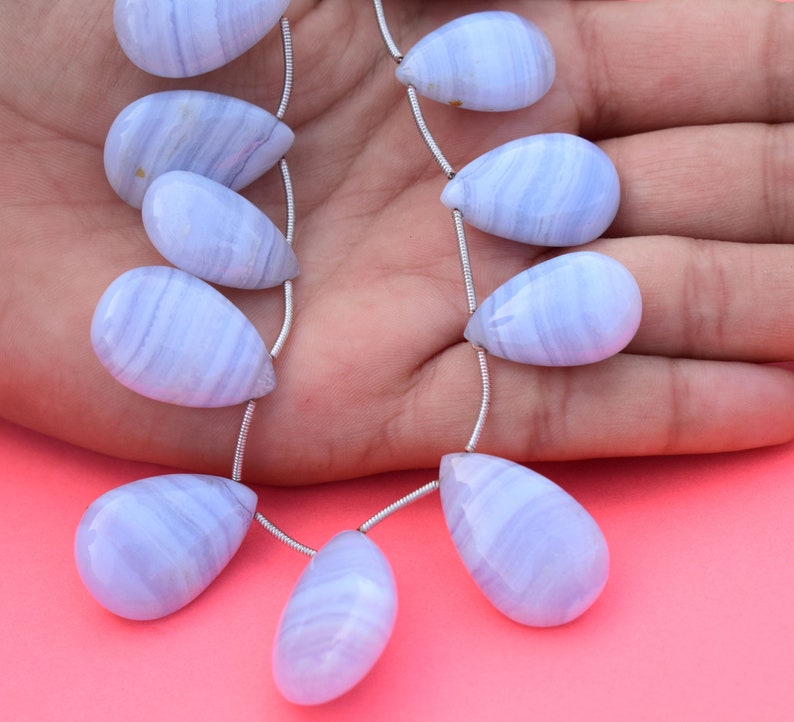 1 strand quality Natural Chalcedony Pear Smooth Beads,22mmx14mm-25mmx17mm,Side Drilled gemstone Beads 8 inch R028