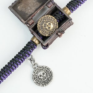 Paracord Perle "Pirat Goldmünze" Fluch der Karibik-Messer Perle-Lanyard Perle-EDC Perle-Geschenk für Männer-Armband Bead-Paracord Armband"