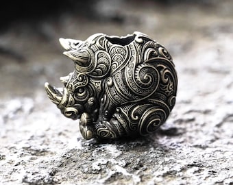 Paracord bead Pattern Rhino Handmade knife lanyard bead-EDC bead-custom bead-gift for men-bracelet bead