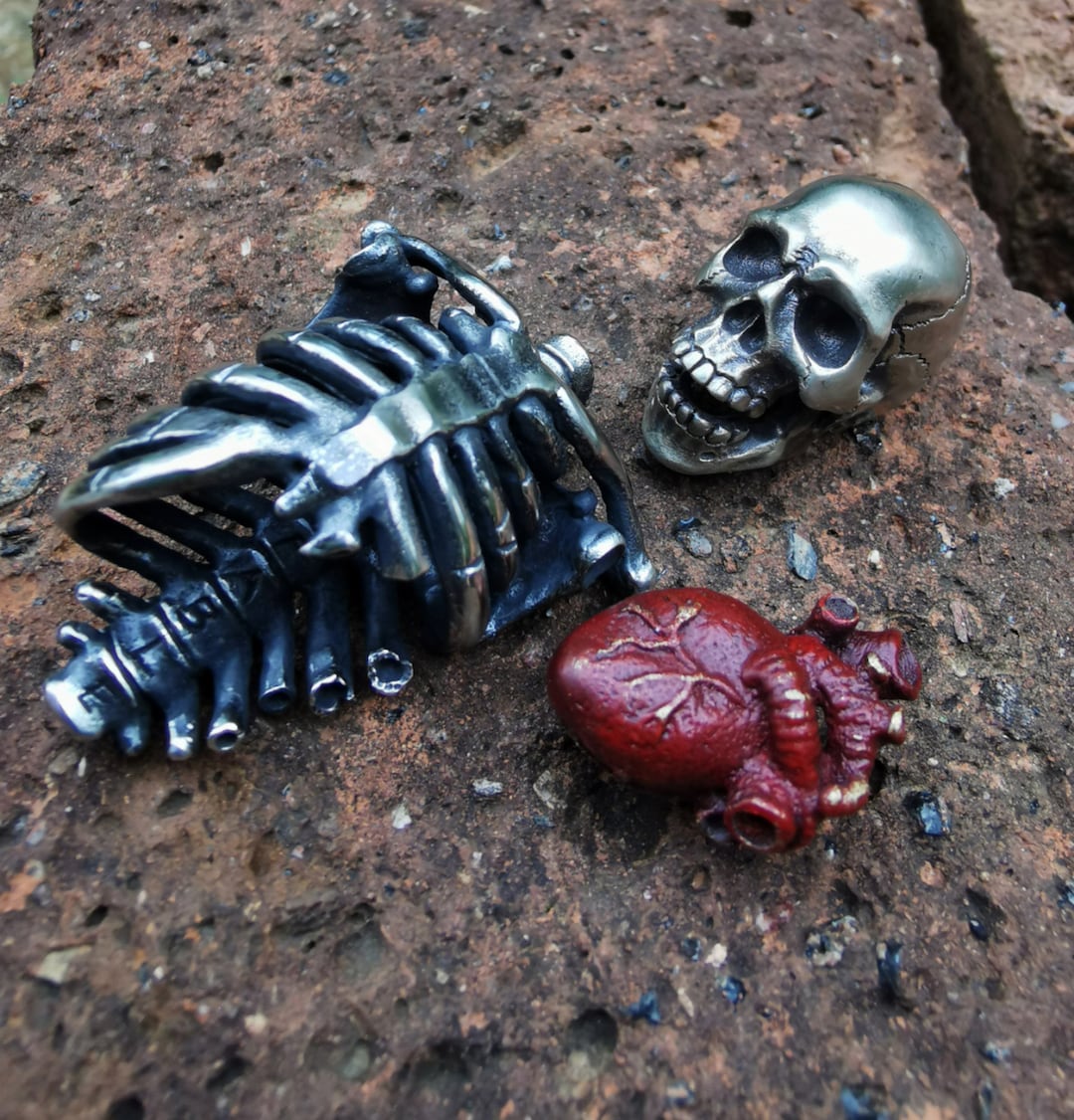 Paracord bead &quot;Skeleton&quot; knife bead-lanyard bead-Handmade Bronze EDC bead-custom bead-gift for men-bracelet bead-present bracelet