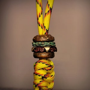 Contas de paracord "Cheeseburger Hamburger" faca-cordão-contas EDC-contas personalizadas-presente para homens-contas de pulseira-presente pulseira de paracord