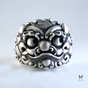 Silver Men Lion Ring, Lion Head Men Ring, Silver Lion Jewelry, Large Lion Ring, Oxidized Lion Ring, Men Oxidized Ring, Gift