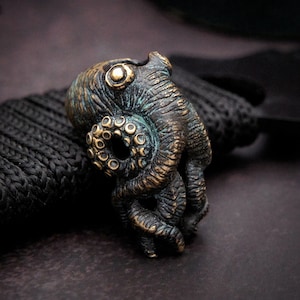Paracord bead &quot;Octopus&quot; knife bead-lanyard bead-EDC bead-custom bead-gift men-bracelet bead-present bracelet paracord deep sea lover