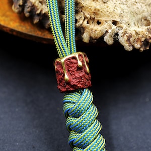 Paracord bead &quot;Volcanic Lava&quot; knife bead-lanyard bead-EDC bead-paracord beads-custom bead-gift men-bracelet bead-present bracelet paracord