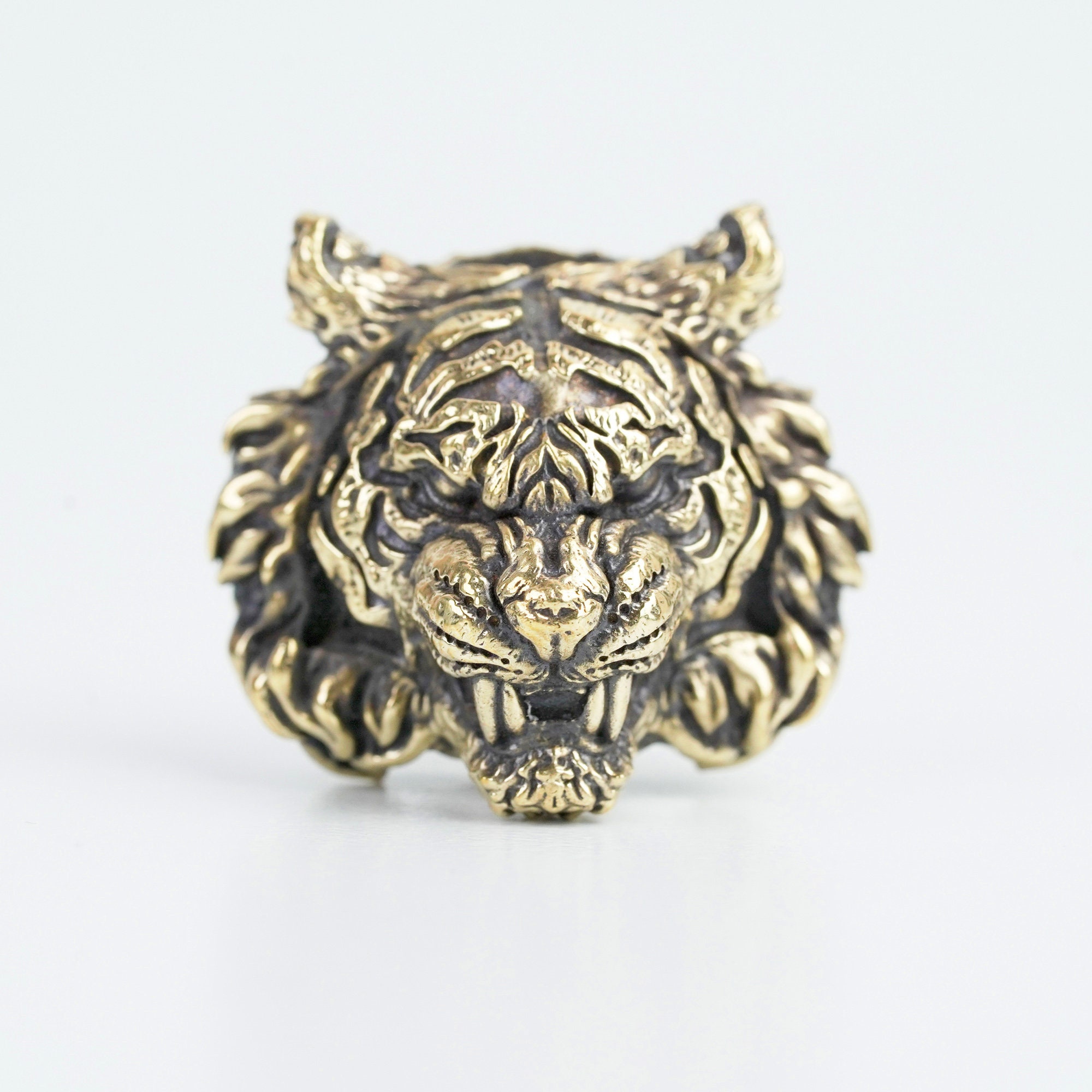 Couteau à Perles Tête De Tigre - Laiton Doré - Pour Bracelet Paracorde - Neuf - Chine