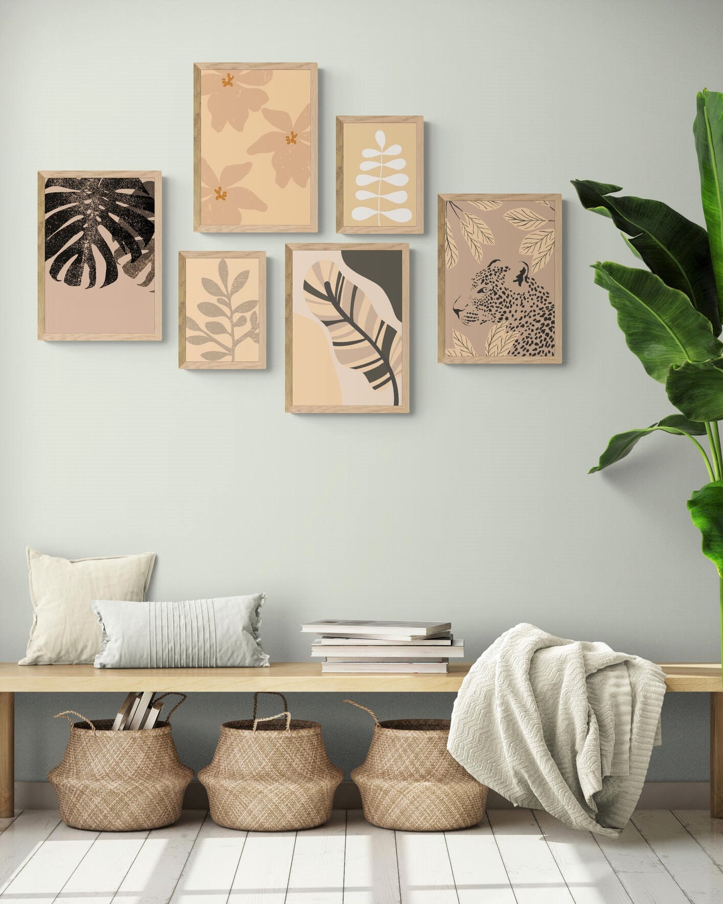 Boho gallery wall boho wall art set printable set of 6 Etsy