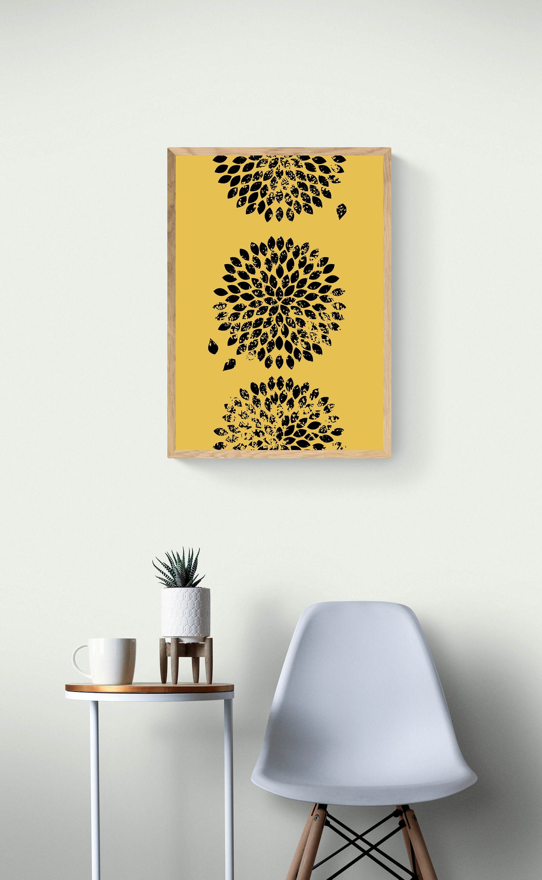 Yellow abstract printable wall art abstract nature print | Etsy