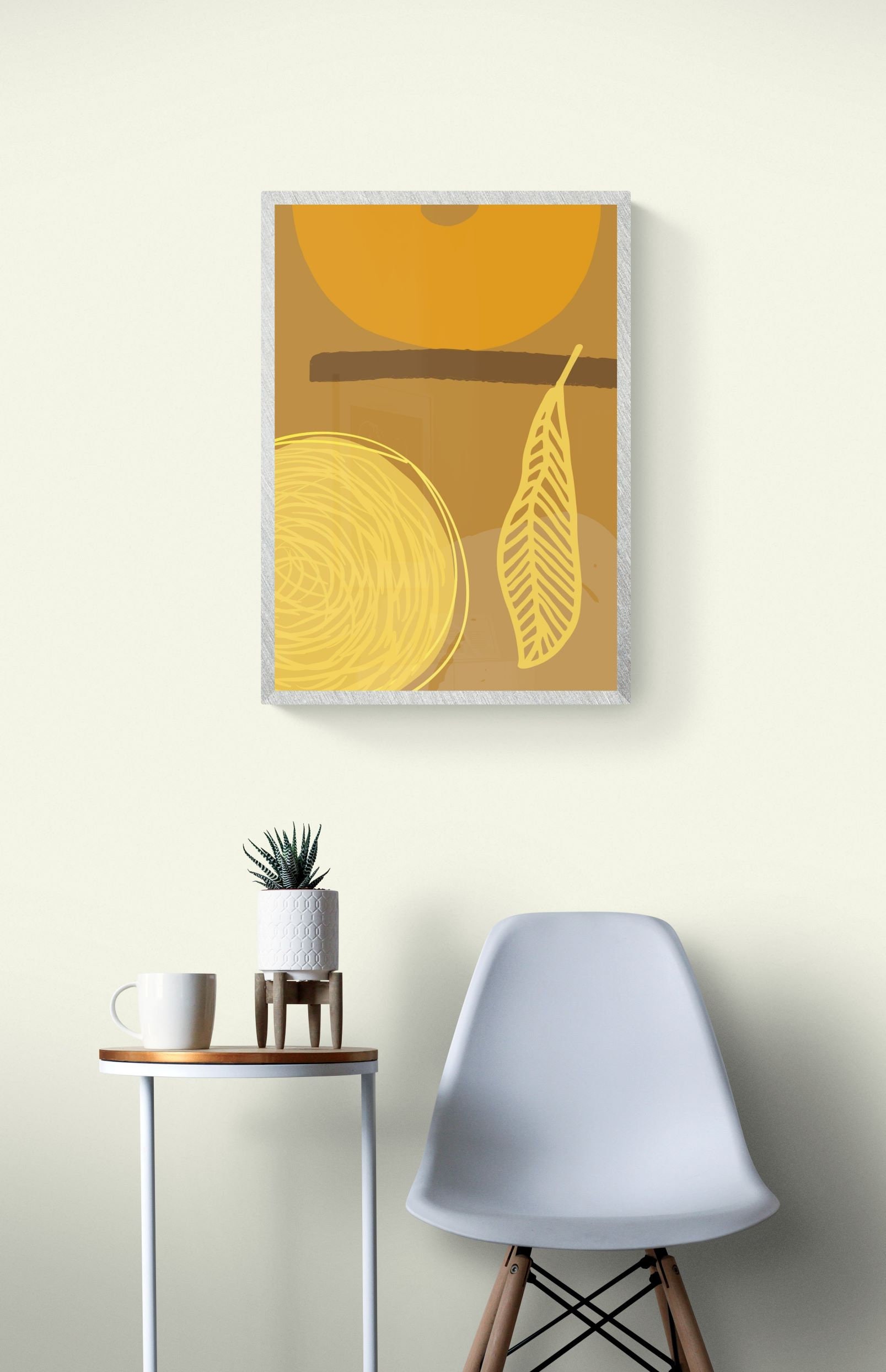 Abstract yellow printable art modern ochre wall art earth Etsy