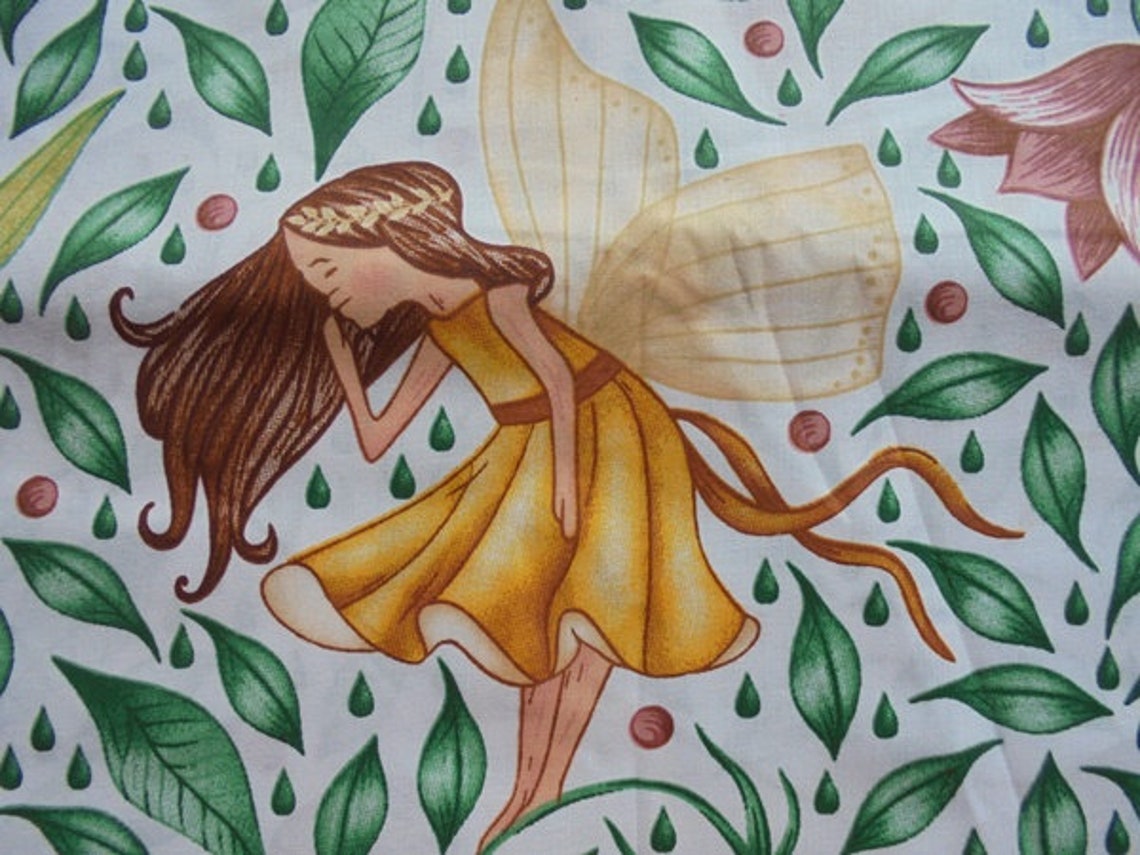 980 euro/mètre tissu coton fée avec des fleurs 160 cm de Etsy France