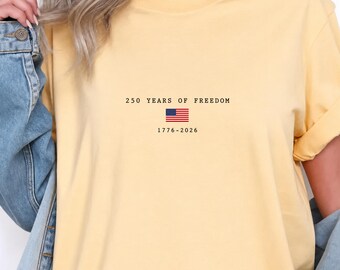 1776 2026 America Shirt, 250th Anniversary USA Flag Tee, Minimal Patriotic Freedom Gift, July 4th Adult Youth Top