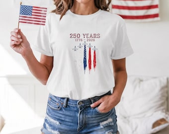 250 Years Jet Fighter Shirt, 1776 2026 USA Air Show Tee, Patriotic Military Inspired Gift, July Fourth Adult Youth Top