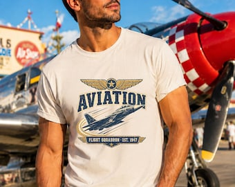 Pilot Shirt, Vintage Airplane Tee, Aviator Dad Gift, Retro Flight School Graphic Men Women