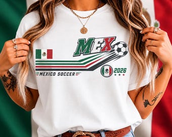 Mexico Soccer Shirt, Vintage Mexico Soccer Tee, Retro Football Fan T-Shirt, Soccer 2026 Gift, Mexican Pride, Mexico Flag Shirt Men Women