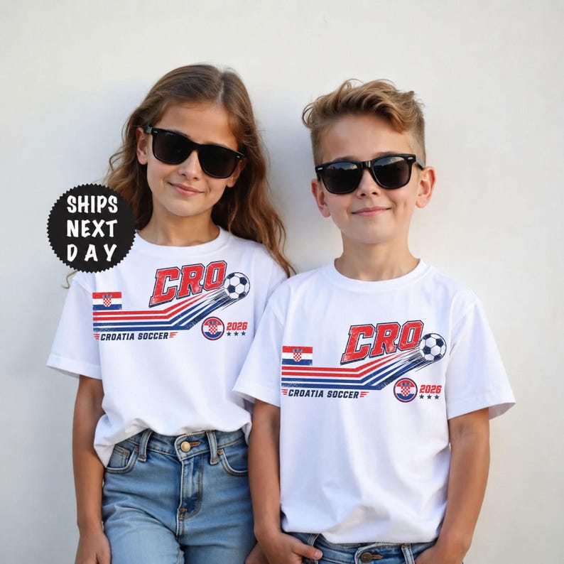 Retro Croatia soccer 2026 tee shown in navy color