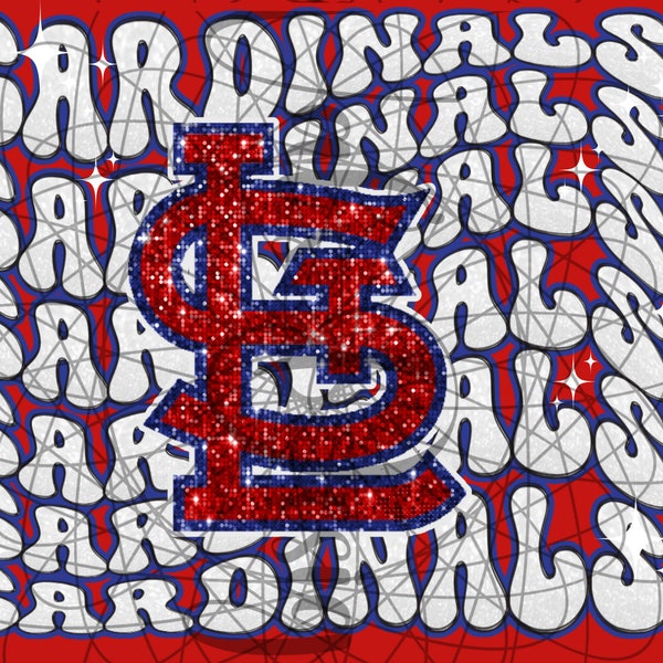 CARDINALS Baseball faux glitter PNG