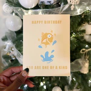 Carte d'anniversaire Pokémon - Magicarpe brillante - unique en son genre !