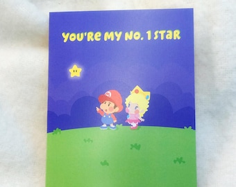 Baby Mario i Peach - Kartka miłosna