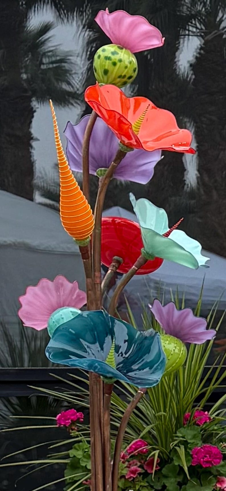 Klissglass Blown Glass Garden Flower - Thumbnail 3