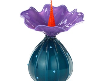 Blown Glass - Deep Turquoise/Purple