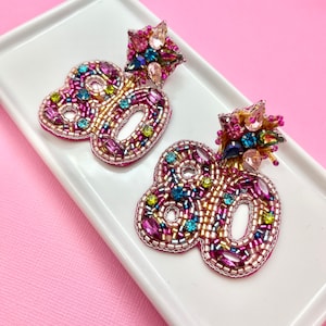 80th Birthday Milestone Beaded Earrings, Birthday Party, Seventieth, 80th Birthday Party, 80 Earrings, 80th Birthday Gift, Unique Gift Idea