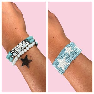 Turqoise and White Game Day Bracelets, School Colors, Football Mom, Football Jewelry, Game Day Jewelry, Pep Rally, Cheerleader