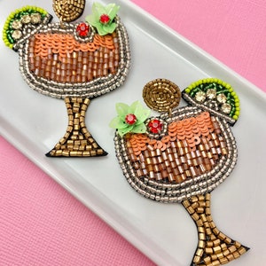 マルガリータビーズイヤリング、メキシコテーマパーティー、テキーラ、メキシコ旅行、休暇、ビーチ、シンコ・デ・マヨ、お母さんへのギフトアイデア、母の日ギフト