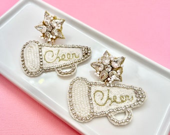 Boucles d'oreilles perlées Cheer, Cheerleading, Game Day, Coach, Cheer Mom, Hayon, Football, Cadeau Cheer, Idée cadeau pour maman, Cadeau pour la fête des Mères